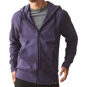 American Giant USA Made Hoodie Unisex Small Purple Velvet Fleece Lined Full Zip